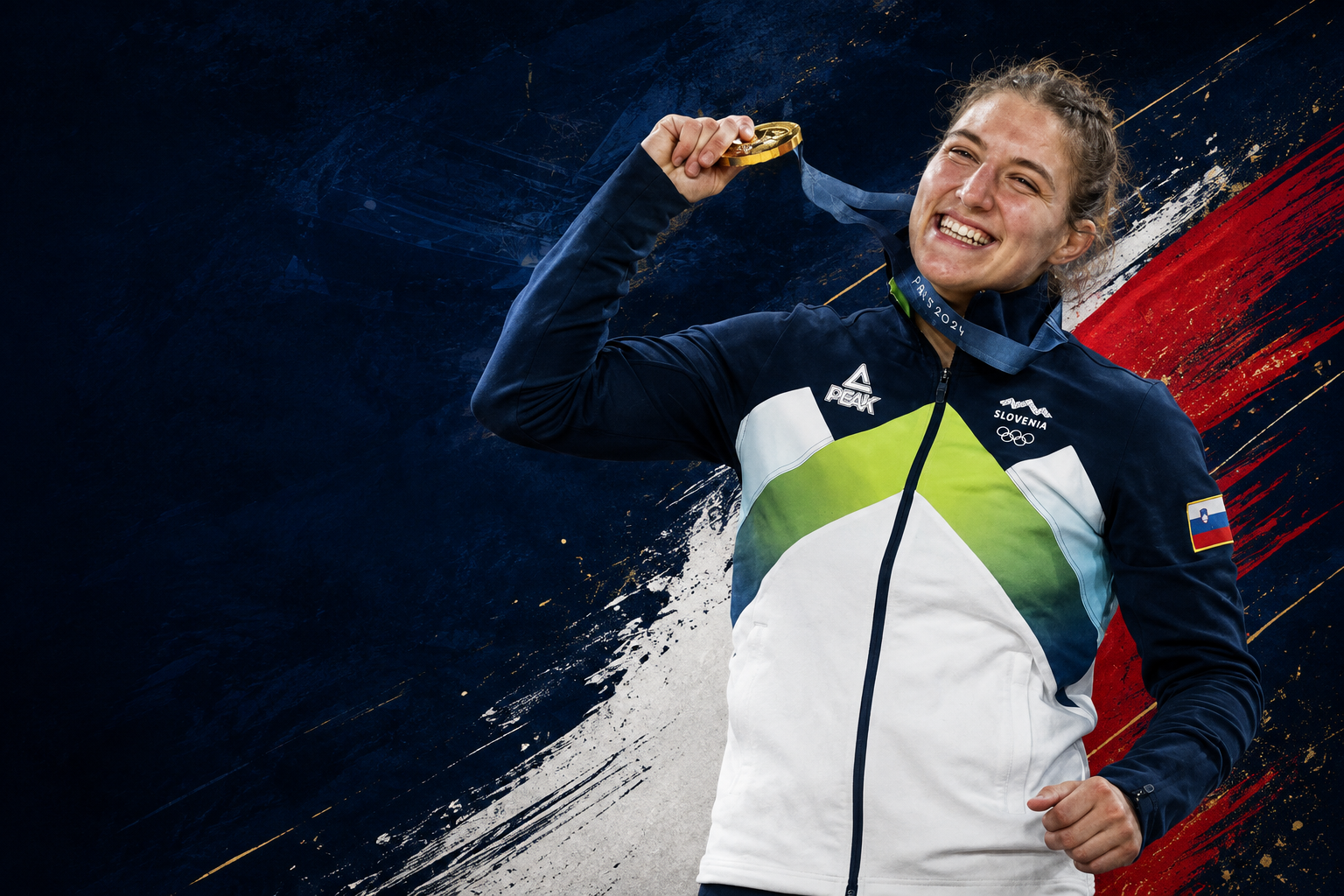 Andreja Leški z olimpijsko medaljo
